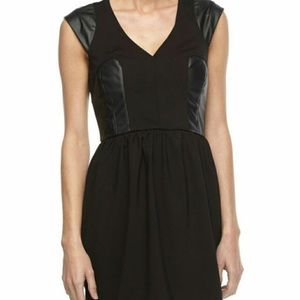 French Connection Unno Black Leather Dress